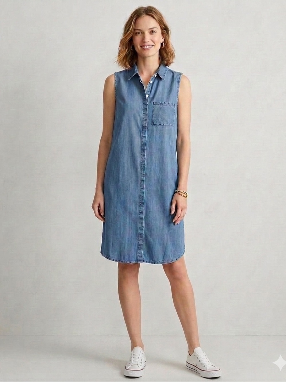 J. Crew Blue Lightweight Denim Button-Down-the-Front Shirtdress- Size XSmall